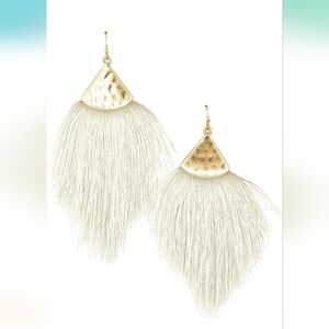 Ivory Tassel Drop Earrings